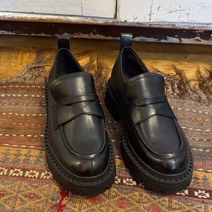 Ash Classic Black Leather Loafers